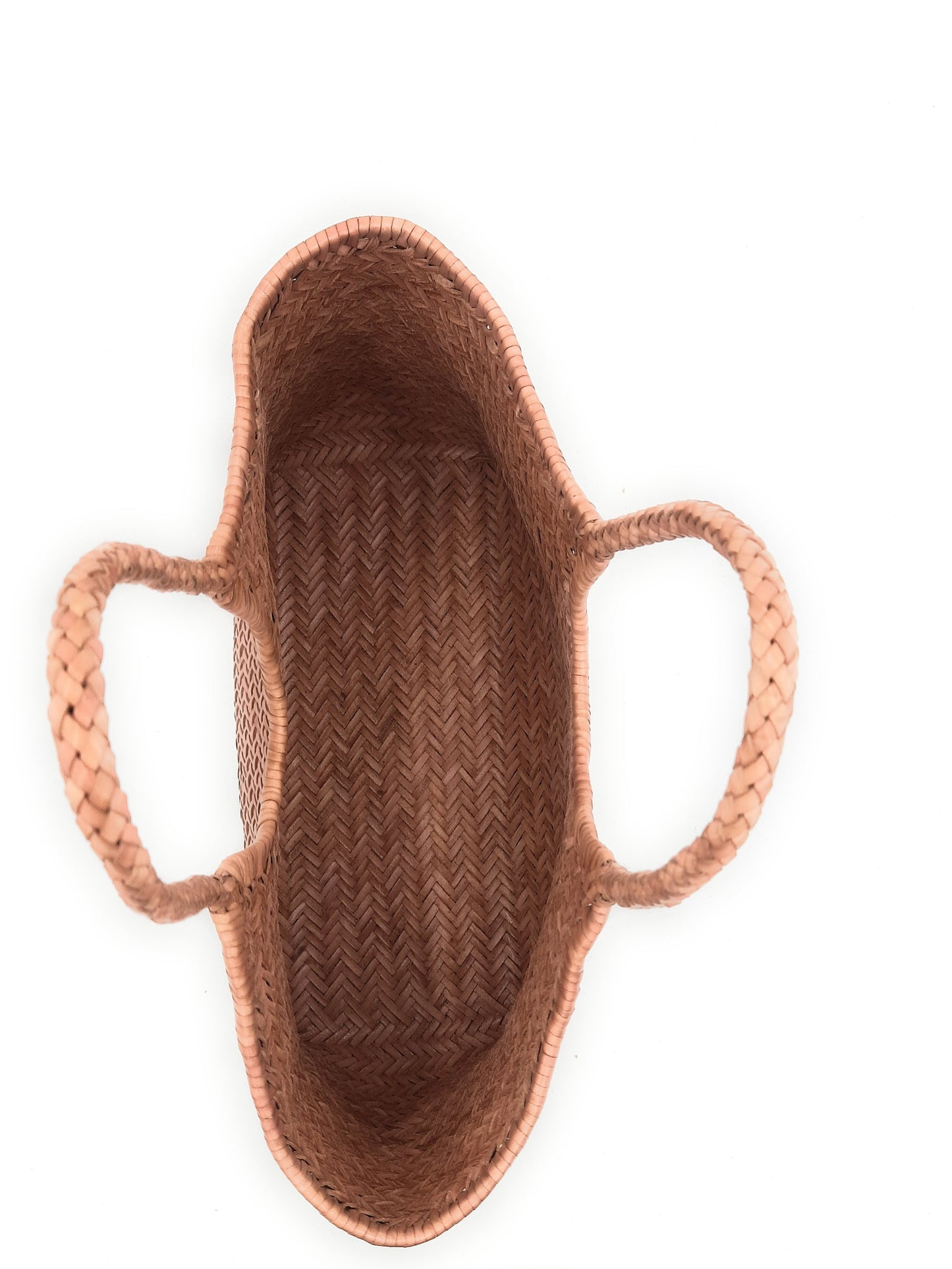 Handgewebte Hobo-Tasche aus echtem Leder für Damen – MONALISA – BEIGE