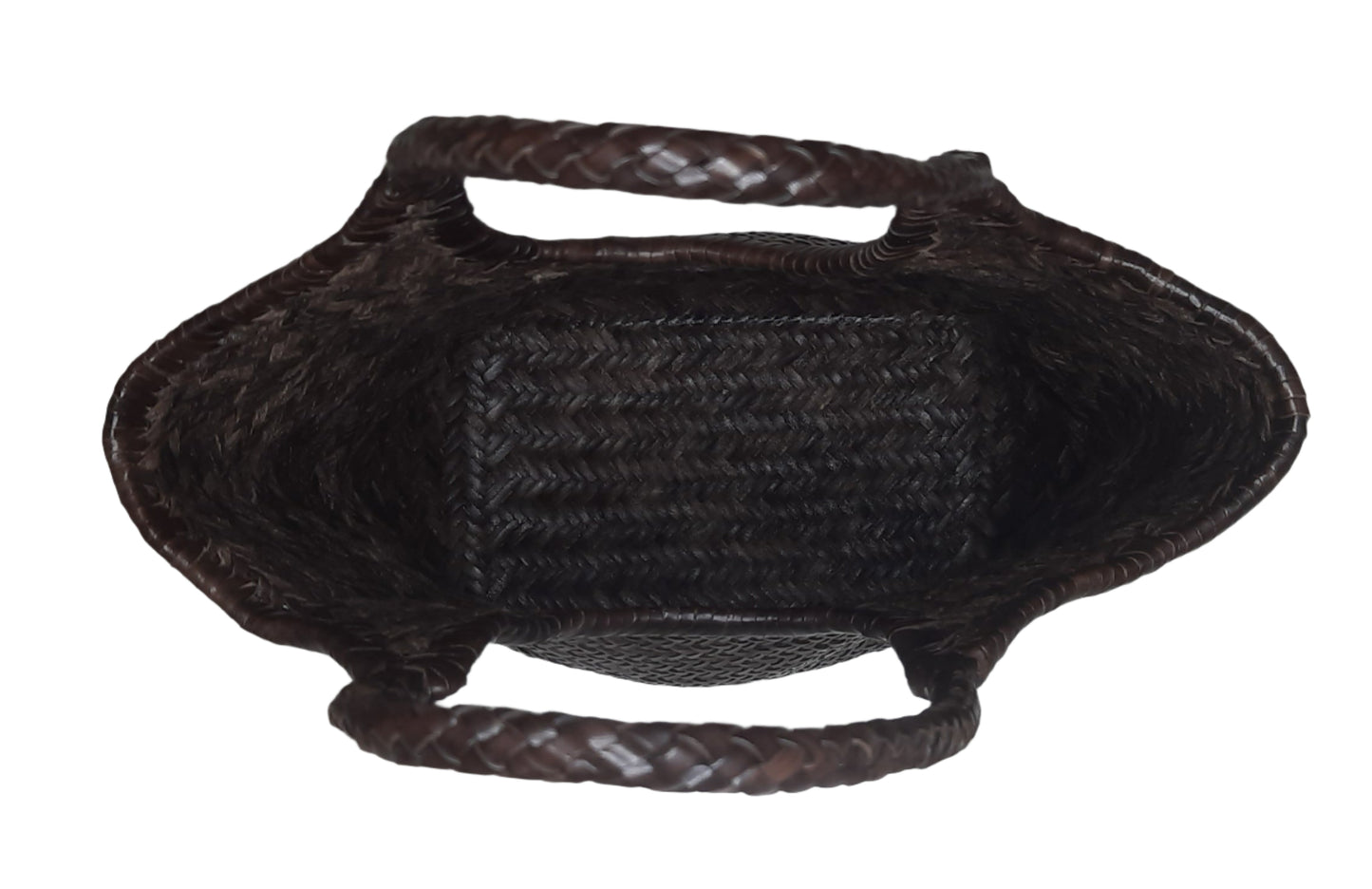 leather handwoven bag