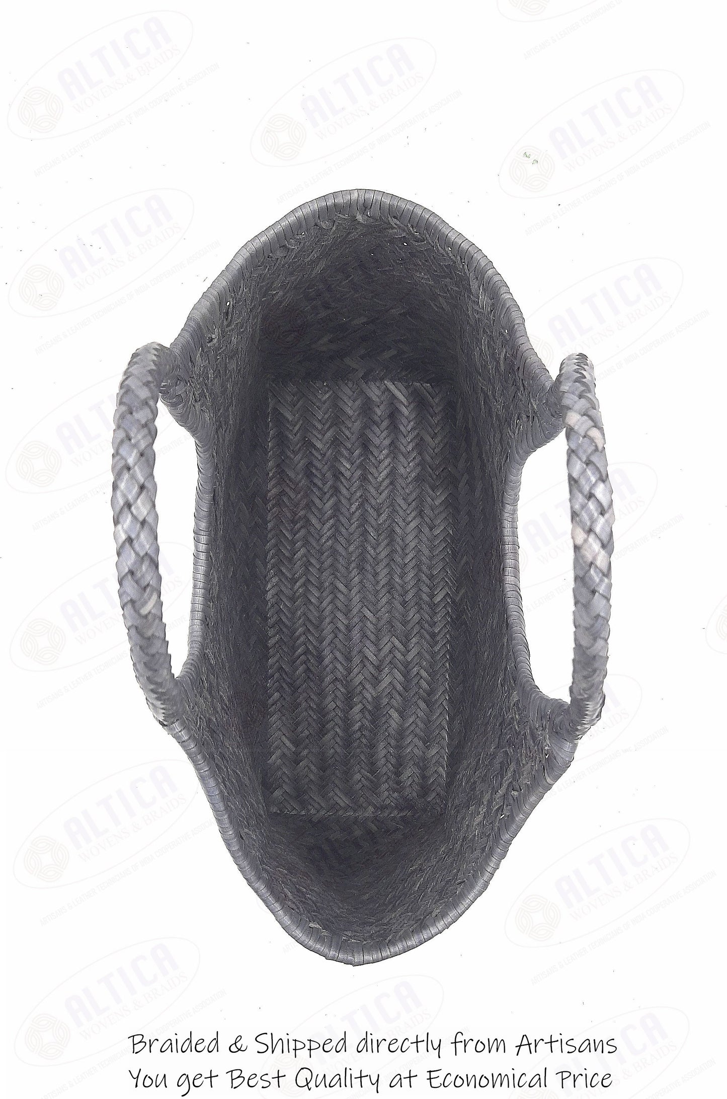 Genuine Leather Hand Woven Ladies Hobo Bag - MONALISA - STEEL GRAY
