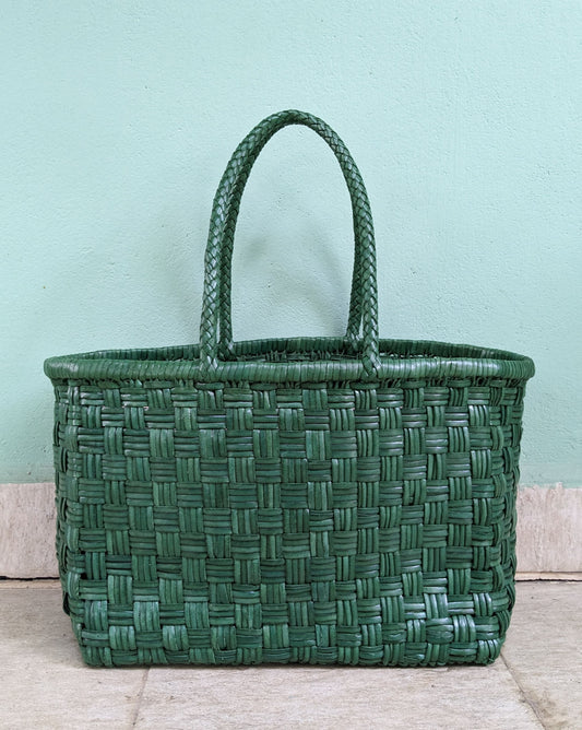 ALTICA Handwoven Quad Check Pattern Ladies Tote Bag - VIOLA