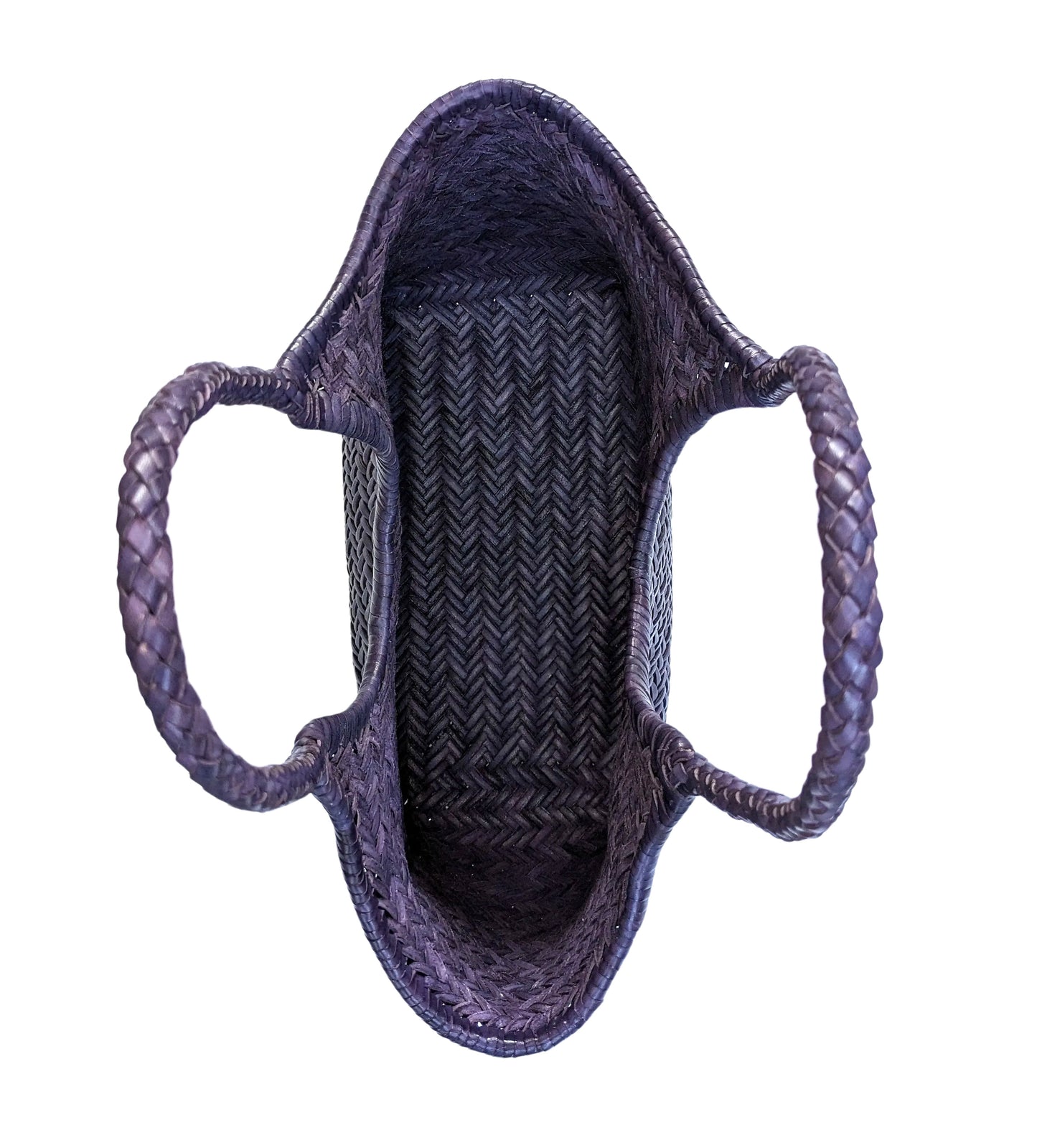 Genuine Leather Hand Woven Ladies Hobo Bag - MONALISA - PURPLE