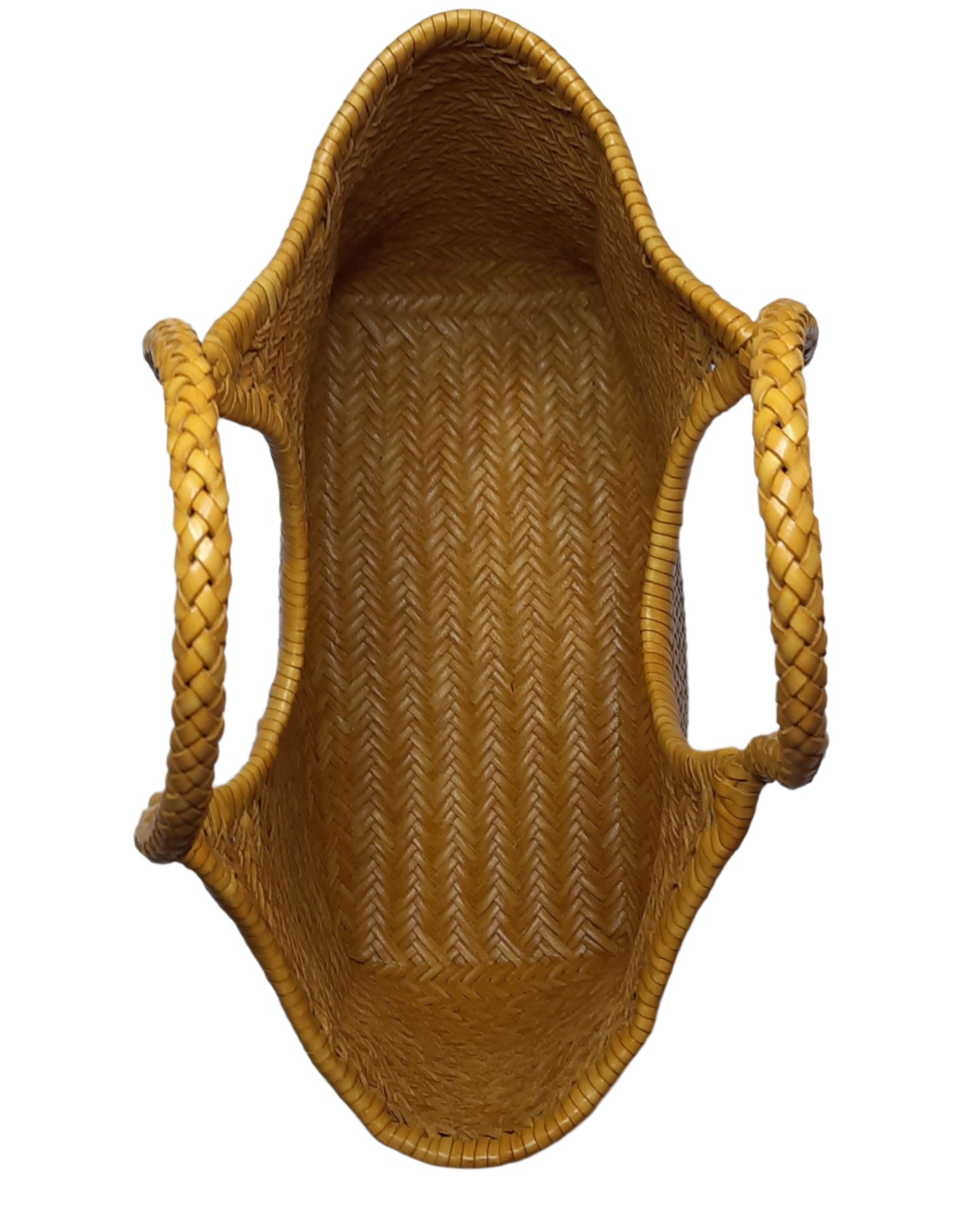 Genuine Leather Hand Woven Ladies Hobo Bag - MONALISA - YELLOW
