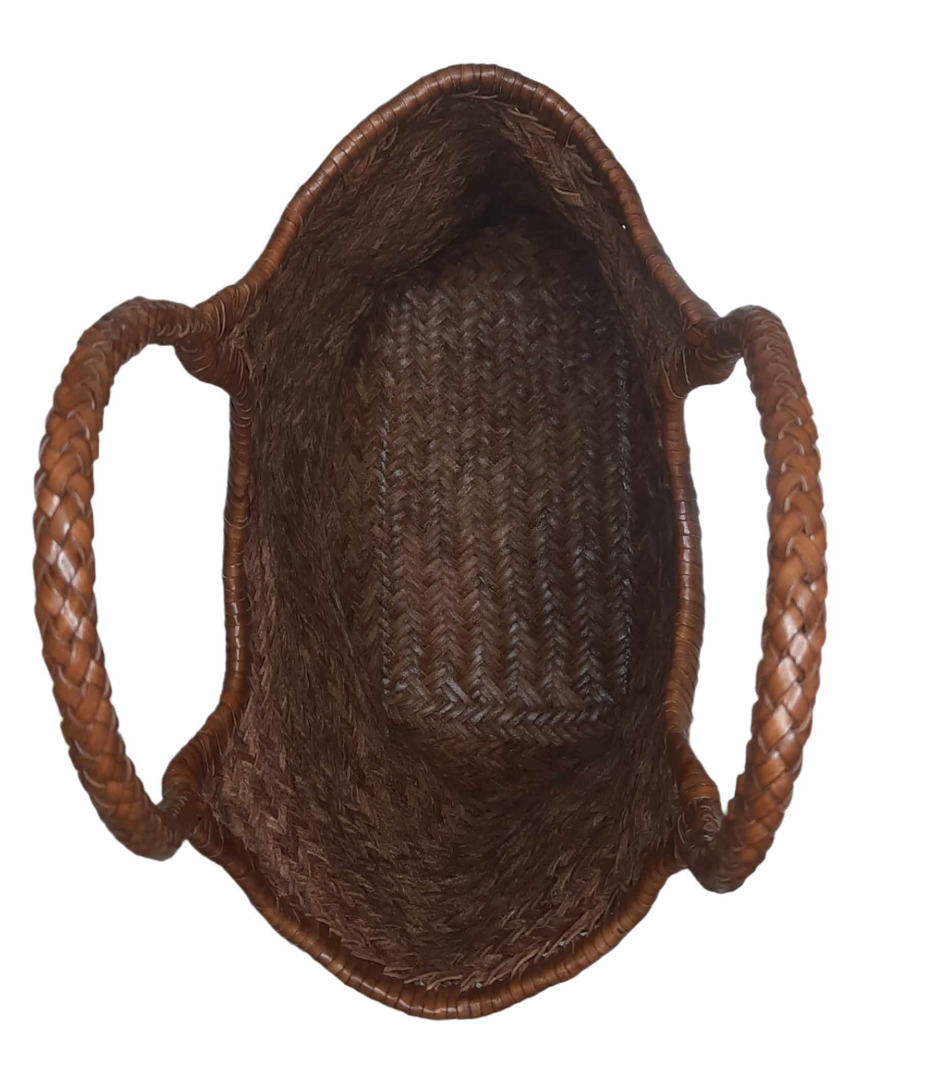 Leather woven shoulder bag