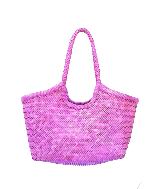 Genuine Leather Hand Woven Ladies Hobo Bag - MONALISA - LILAC