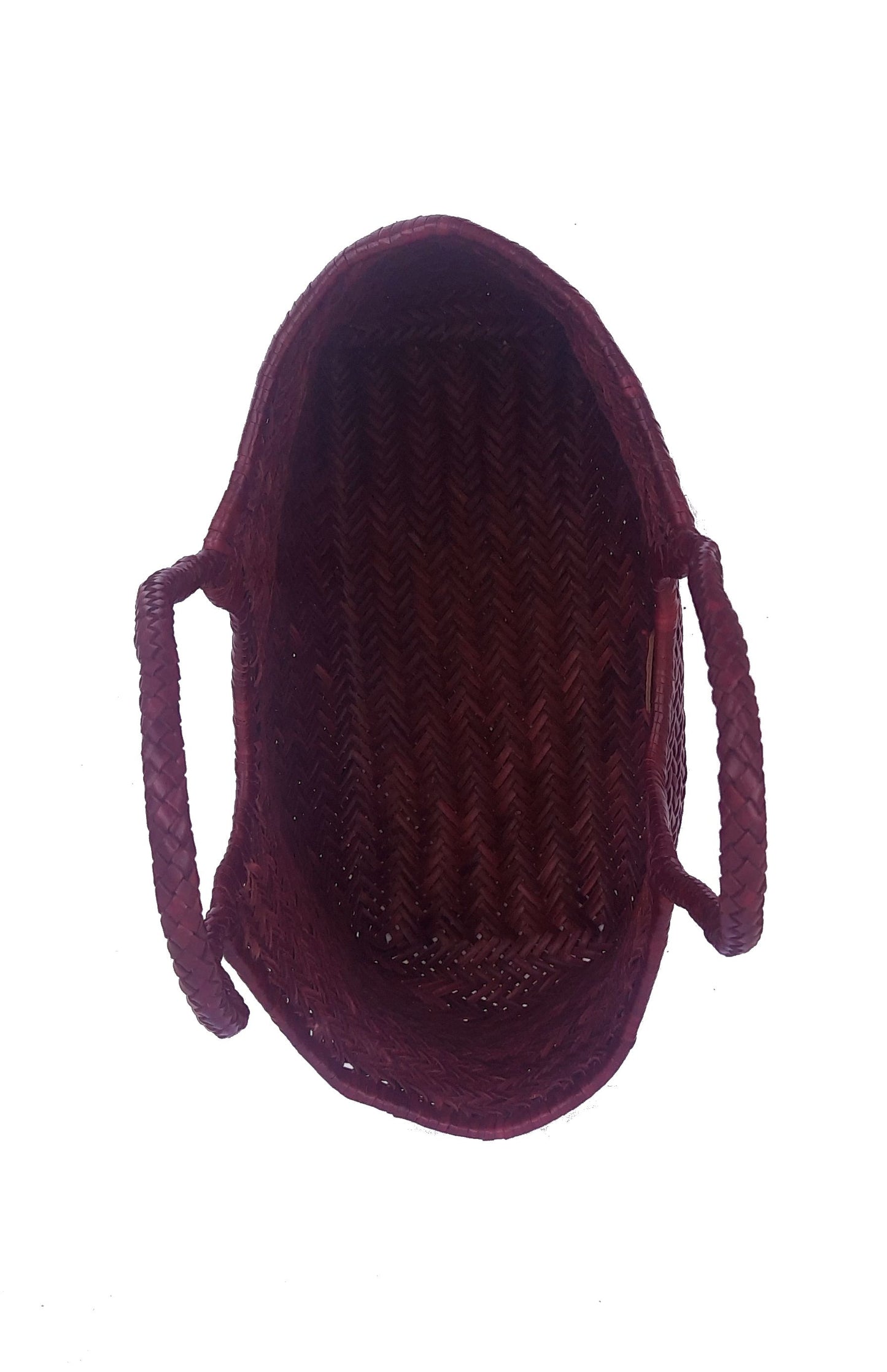 Handgewebte Hobo-Tasche aus echtem Leder für Damen – MONALISA – BORDO