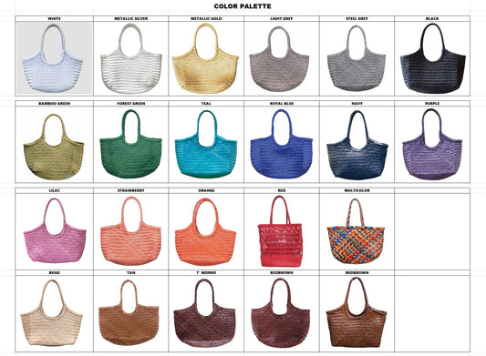 Genuine Leather Hand Woven Ladies Hobo Bag - MONALISA - CUSTOM COLOUR