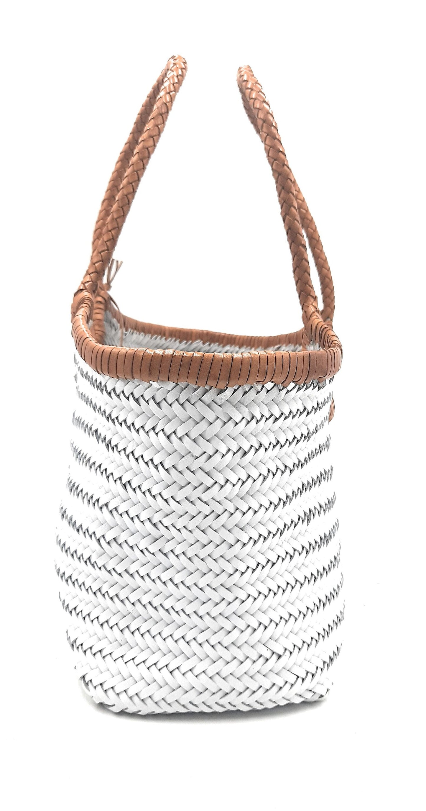 Handgewebte Hobo-Tasche aus echtem Leder im Triple Jump-Bambus-Stil für Damen – MONALISA (zweifarbige Verzierungen)