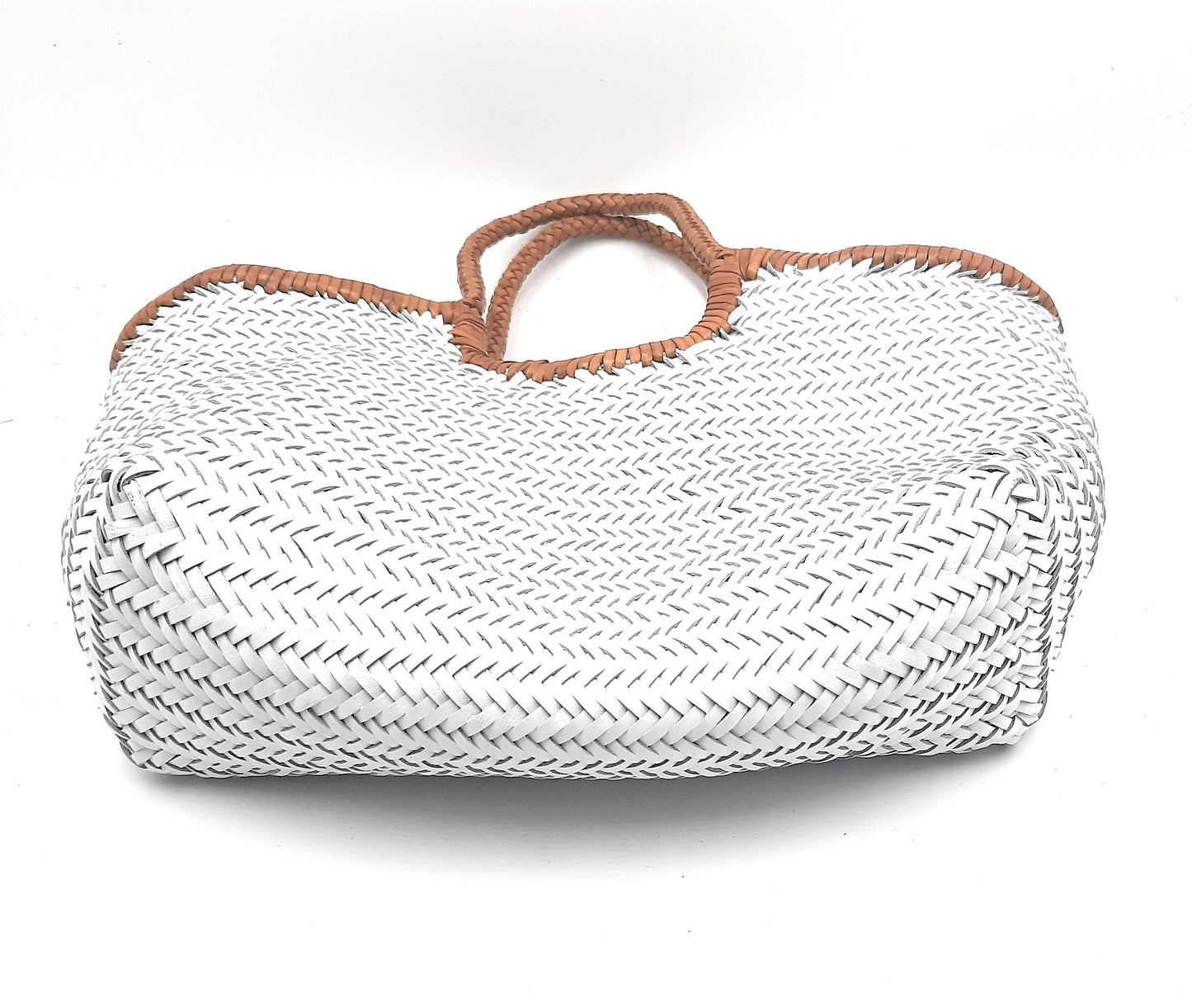 Handgewebte Hobo-Tasche aus echtem Leder im Triple Jump-Bambus-Stil für Damen – MONALISA (zweifarbige Verzierungen)