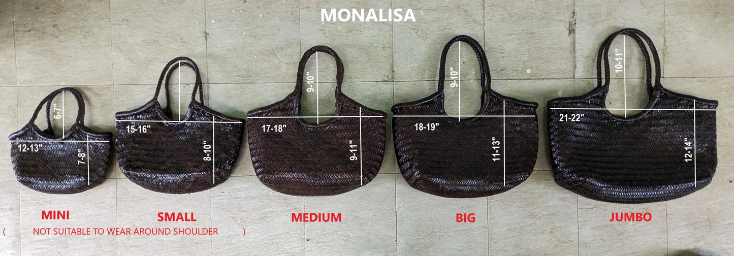 Echtleder Handgewebte Damen Hobo Bag - MONALISA - ORANGE