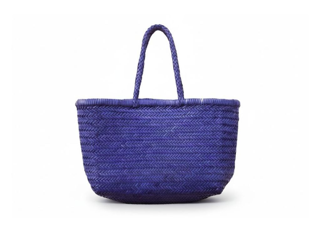 tateaya627 ALTICA Genuine Leather Hand Woven Crosshatch Pattern Ladies Tote